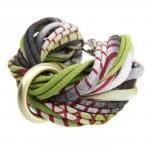 Braided Friendship Bracelet Bangle Fabric Cuff Jewelry Women Knot Tribal Wrap Arm Chunky Boho Stack Bangles Bracelets Green Black Burgundy
