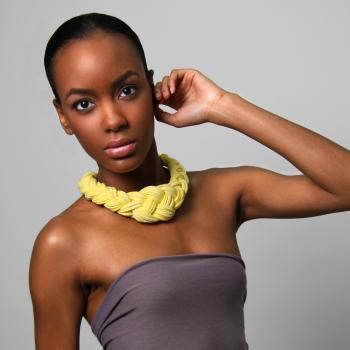 Collar Necklace Neon Fabric Jewelry Choker Braided Tribal African Yellow Neckpiece Braid Knotted Spring Fashion Jewelry