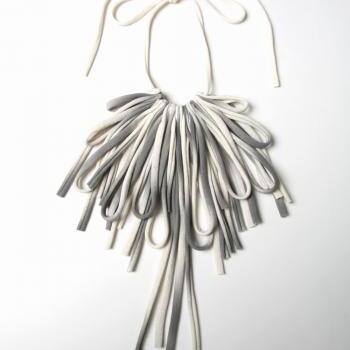 Bib Necklace Spring Fashion Womens Fabric Jewelry Jewellery Tribal African Neckpiece Bibs Fiber Unique Ethnic Cotton Necklaces Organic Grey